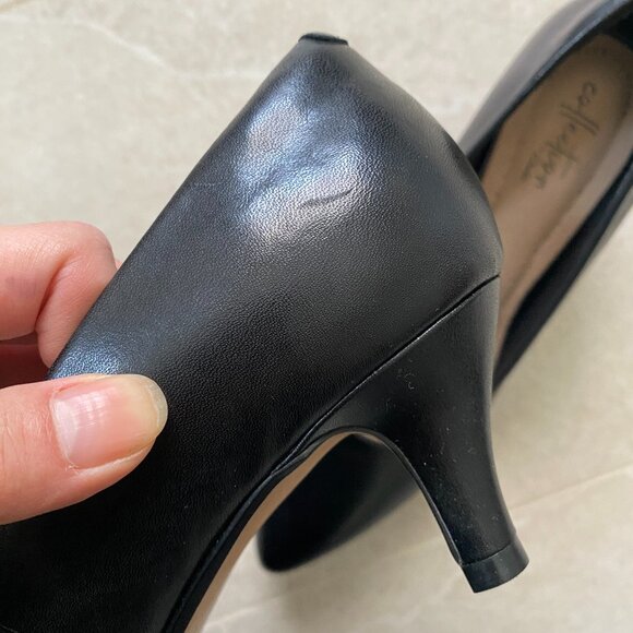 Collection by Clarks 100% Genuine Leather Black Comfortable High Heels - Picture 8 of 13